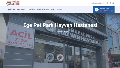 Ege Pet Park Hastanesi Web Uygulama
